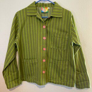Big Bud Press Stripe Work Jacket Green Size XXS